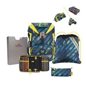 DerDieDas Ergoflex Schulrucksack Set 5-tlg. Speed Challenge