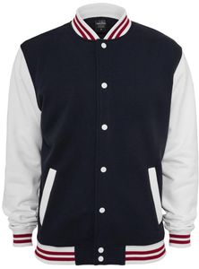 Urban Classics 3-Tone College Sweatjacket, Größe: S; Farbe: Navy