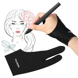 Huion GL200 Zwei-Finger-Zeichenhandschuh in freier Größe Künstler-Tablet-Malhandschuh für die rechte und linke Hand Kompatibel mit Huion Graphics-Zeichentabletten
