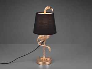 Trio Leuchten - Landhaus | Vintage Art Deco Tischlampe Gold | Messing mit Schwarz - Koen | Wohnzimmer | Schlafzimmer - Kunststoff Organisch - LED geeignet E14