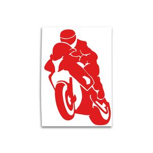 Motorradfahrer Auto Aufkleber, Design 2, rot