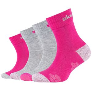 Skechers 4PPK Wm Mesh Ventilation Glow Socks SK41091-4541, skarpetki, dla dziewczynek, różowe