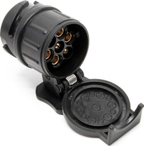 Wiltec Anhänger Adapter 13 auf 7 polig 12V, Kunststoff Adapter für PKW Anhänger, Anhängerkupplung Steckanschluss, Anhängersteckdose