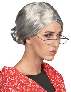 Großmutter Damen-Perücke grau
