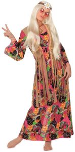 W4456-56 bunt Damen Hippie Kleid lang Partykostüm Gr.56