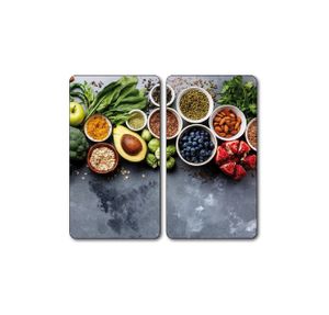 KESPER 2er Set Multi-Glasschneideplatte, Motiv: Healthy Kitchen 3654313