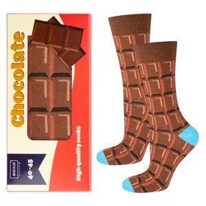 Socken - Ideal für ein Geschenk - Tafel Schokolade Motiv von SOXO - Herren - Baumwolle - Lustige und bunte - Größe: 40–45