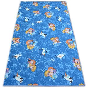 Disney Frozen Die Eiskönigin Elsa Anna Olaf Teppich, Kinderteppich Spielteppich blau 135x95cm