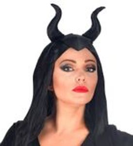 Maleficent Kopfschmuck Haarreif mit Hörnern und Stirnteil