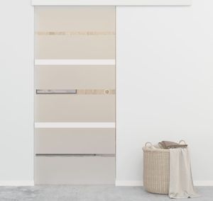 vidaXL Drzwi przesuwne ESG szkło i aluminium 90x205 cm srebrne