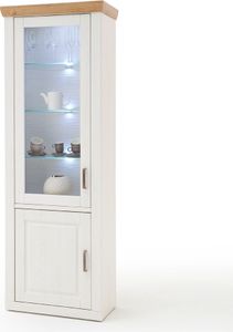 Vitrine im Landhaus-Design BRASILIA-05 in Pinie Aurelio & Grandson Oak. Nb., mit LED - B/H/T: 73/210/40cm