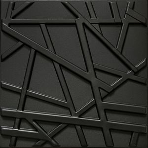 3D Wandpaneele Wanddeko Wandverkleidung Deckenpaneele Platten Paneele Polystyrol Line Schwarz (0,25qm)