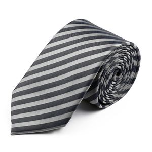 Venti Krawatte Überlänge silber gestreift, Einheitsgroesse:one size