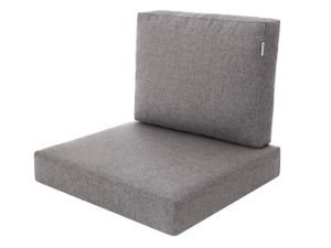 PillowPrim Kissen Set für Rattan/Korbsessel, Rückenlehne Sitz, Sitzkissen Outdoor Sitzpolster Gartenstuhl, Sitzauflage Rattan-Stuhl, 60x55x40 cm Grau