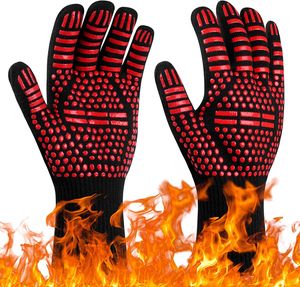 Ofenhandschuhe (2er Set) - bis 500°C - Grillhandschuhe - Hitzebeständige Handschuhe für Backofen & Grill - Grill und Küchenhandschuhe - Backhandschuhe
