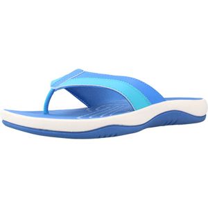 CLARKS Damen Sunmaze Surf blau Leder Flip Flops 35,5