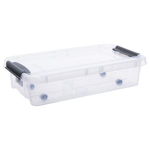 plast team Aufbewahrungsbox PROBOX Bettroller 31 Liter transparent