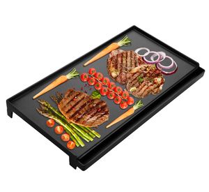 HOMELUX Grillplatte 39 x 26 cm, Rechteckige Grillpfanne mit Antihaftbeschichtung, Grillaufsatz für Gaskocher