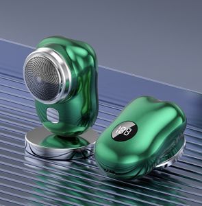 Mini Rasierer,Mini Shave Tragbarer Elektrorasierer mit Display,Elektrischer Rasierer Herren,Leichter Taschenrasierer, USB Wiederaufladbare für Familien, Reisen (Grün)
