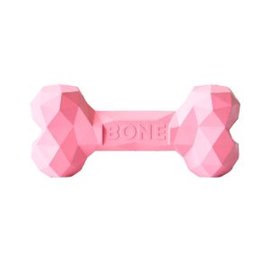 Hunde Kauspielzeug interaktiver Kauknochen, sanfte Zahnpflege für alle Rassen, robust, therapieunterstützend, befüllbar, rosa (M)