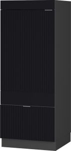 Vicco Mikrowellenschrank Fame-Line, 60 cm, Schwarz gestreift/Anthrazit