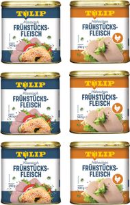 TULIP 6x 340g Bundle Frühstücksfleisch Schwein und Hähnchen Dänische Delikatesse