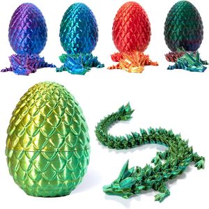 3D gedruckter Drache im Ei, voll Gelenkiger Kristalldrache mit Drachenei, Home Office Decor Executive Schreibtisch Spielzeug D