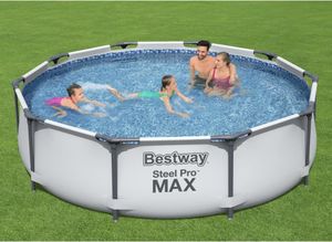 Basen stelażowy Bestway® Steel Pro MAX™ bez pompy Ø 305 x 76 cm, jasnoszary, okrągły