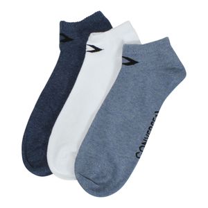 Converse Herren Socken 3-er Pack Basic low cut Füßlinge weiß blau navy, Größe:43-46 EU