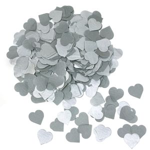 Oblique Unique Papier Herz Konfetti 1000 Stk Herzen Tischdeko Streu Deko für Valentinstag JGA Hochzeit Liebe - silber