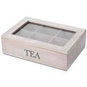 Wohaga® Aufbewahrungsbox Tea mit Sichtfenster 24x17x7cm