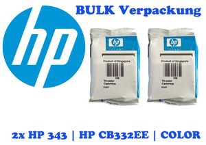 HP Tintenpatrone Doppelpack HP CB322EE tricolor | 2x original HP 343 HP C8766EE Color | passen für DESKJET 460 DESKJET 5740 | BULK Verpackung