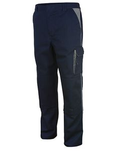 Kontrastní pracovní kalhoty, tmavě modrá / šedá, 110