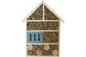 Bienen und Insektenhotel mit Spitzdach 28 x 38 cm Insekten Nisthilfe