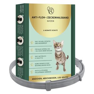Flohhalsband Katze Zeckenhalsband - 100% natürlich, sicher und wasserbeständig
