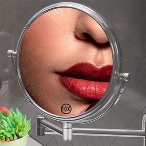 Melko Schminkspiegel 10-fach Vergrößerung Kosmetik LED Make-Up Beleuchtung Bad