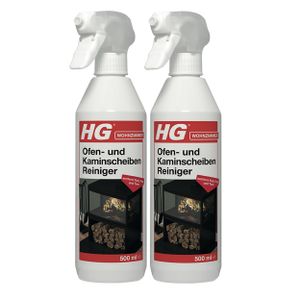 HG Ofen- und Kaminscheiben-Reiniger 500ml - Löst Rost, Fett und Teer (2er Pack)