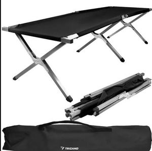 TRIZAND 23190 Poľná posteľ 189 × 70 × 43 cm čierna TRIZAND 23190 Poľná posteľ 189 × 70 × 43 cm čierna