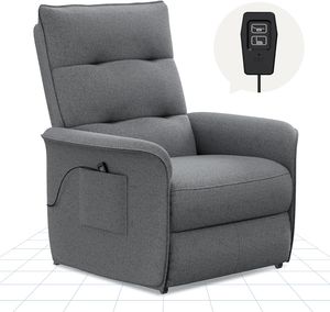 FLEXISPOT Elektrisch Relaxsessel mit verstellbare Rückenlehne- Verstellbarer TV Sessel, Fernsehsessel mit liegefunktion, 105° -155° verstellbare Rückenlehne – Relax Sessel，ergonomisch (Dunkelgrau)