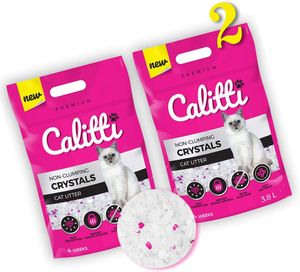 Calitti - Silikat Katzenstreu | Premium Crystals Silikatstreu | Antibakteriell Katzensand | 2-er Set 2 x 3,8 L = 7,6 L