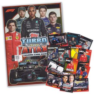Turbo Attax WM 2021 - Formel 1 & 2 Sammelalbum + 40 verschiedene Karten Starter-Set