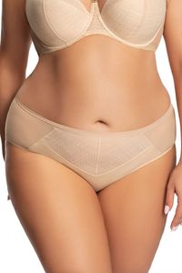 Gorsenia dame slip brazilian netz ausgeschnitten tupfen unterhose k682 christina, beige, s