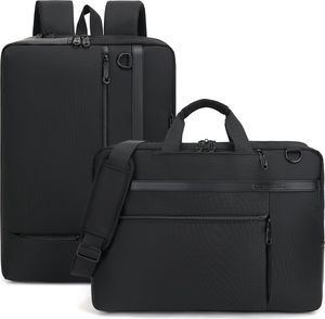 Octronic Laptop-Tasche 17,3 Zoll - 2 in 1 Laptop-Rucksack und Schultertasche - 20 Liter - Schwarz/Schwarz