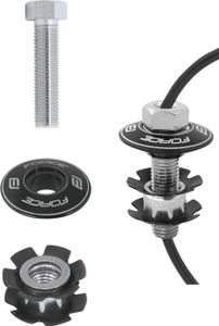 sternmutter FORCE mit Loch BMX 1 1/8'' Al. schwarz