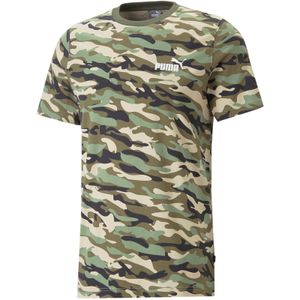 PUMA Essentials+ Camouflage-Print T-Shirt Herren 73 - green moss XL