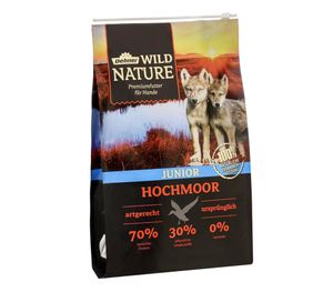 Dehner Wild Nature Hundefutter Hochmoor, Trockenfutter getreidefrei / zuckerfrei, für Welpen und junge Hunde, Ente, 4 kg