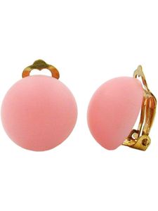 Clip Ohrring 18mm satt-rosa matt Kunststoff-Bouton rosa 18mm