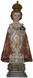 Heiligenfigur Prager Jesuskind, Roter Umhang 23,2 cm