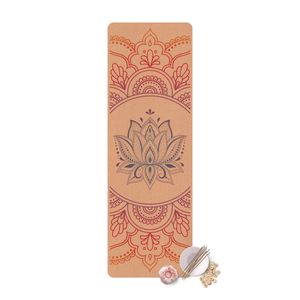 Yogamatte - Lotusblüte Regenbogen, Größe HxB:61cm x 183cm, Material:Kork