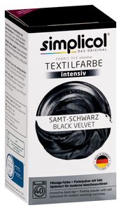 simplicol Textilfarbe intensiv: DIY Färbemittel in 23 Farben inkl. Farb-Fixierer, Farbe:Samt-Schwarz (1818), Größe:1er Pack
